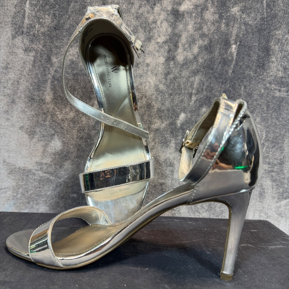 Worthington Bristol Stiletto Heels Womens Silver Regular 8.5 M Formal Party